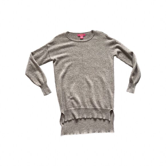 Catherine Malandrino 100% Cashmere Tan Crew Neck Tunic Sweater  NEUTRAL COZY - Picture 2 of 9